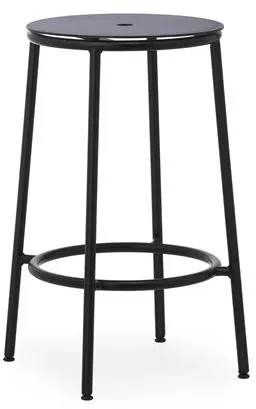 Normann Copenhagen Circa バースツール H65 ブラック/ブラック アルミニウム