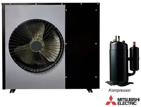 Andersen Electric Nordic One 空気/水ヒートポンプ(WiFi対応、7kW、ブラック)